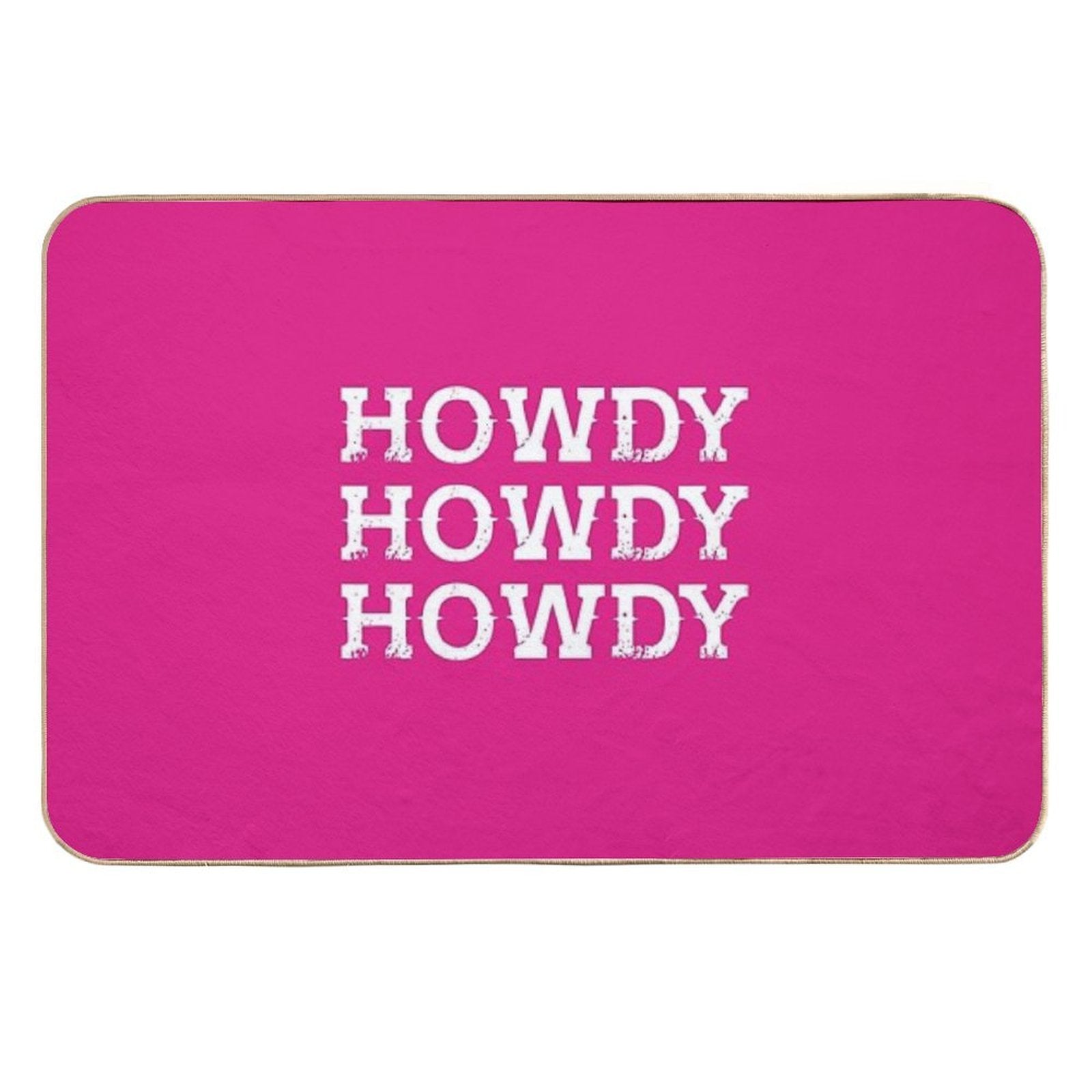 HOWDY Pink  Fade-Resistant Bath Mat