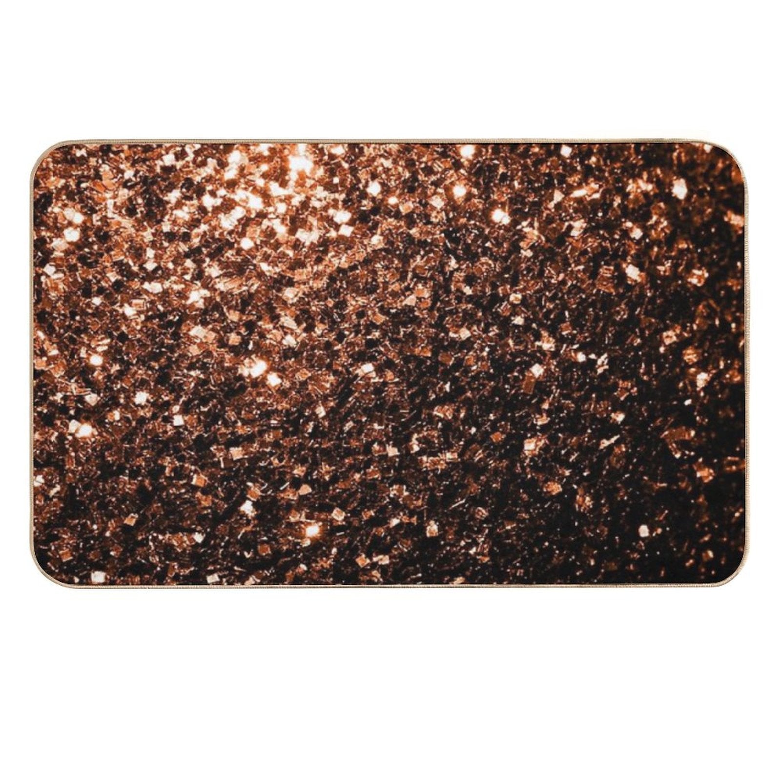 Bronze Orange Brown Faux Glitters Sparkles (Photo of Glitter - Not Reflective)  Non-Slip Bath Mat