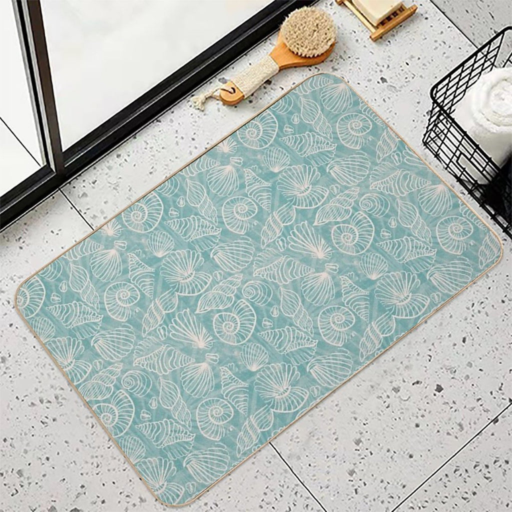 Summer Seashell - Blue Vintage Holiday Season - Relax  Multi-Purpose Bath Mat