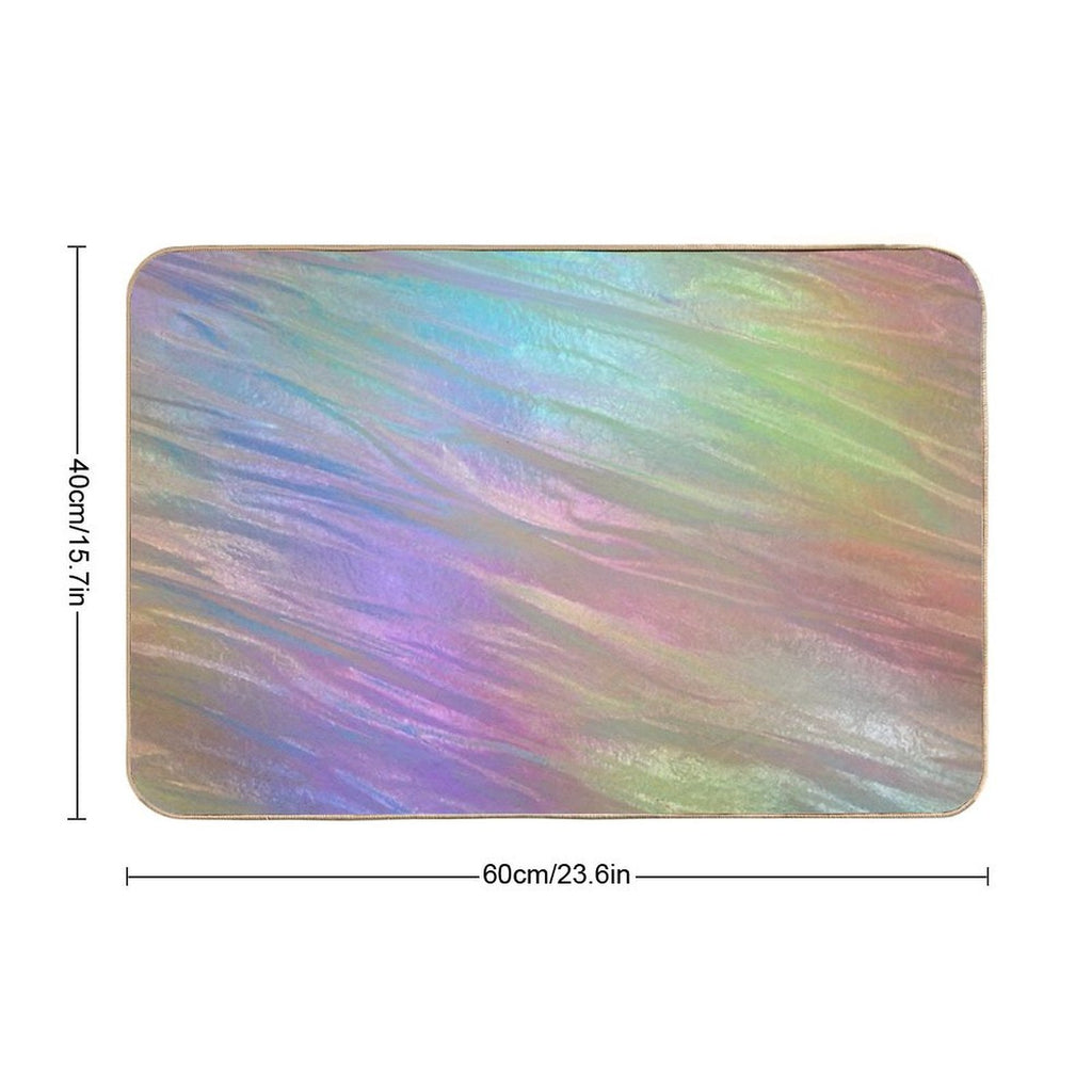 Holographic Neon Crystal Sheet  Rapid-Drying Bath Mat