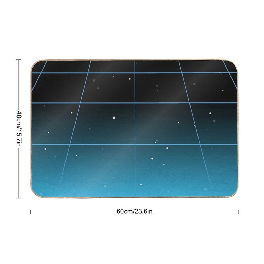 Blue-ish Retro Neon Minimalist  Multi-Purpose Bath Mat