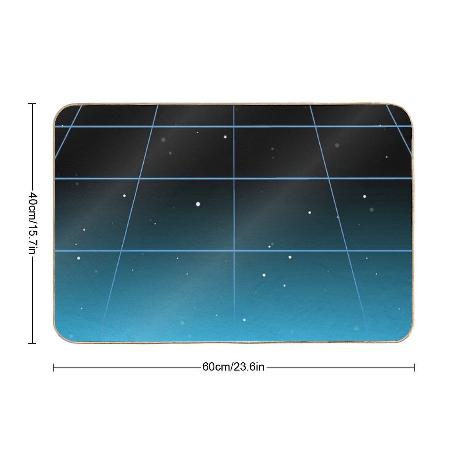 Blue-ish Retro Neon Minimalist  Multi-Purpose Bath Mat