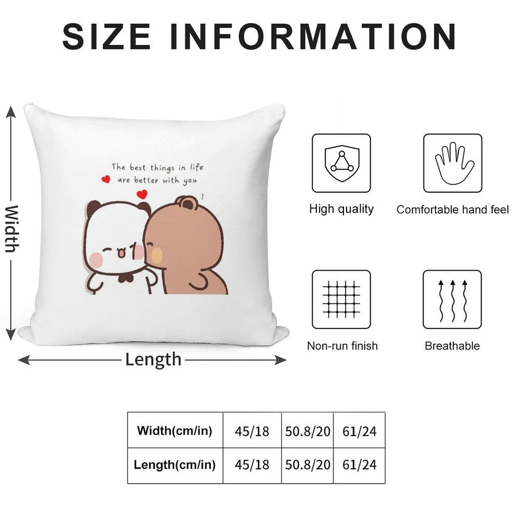 The Best Things In Life Are Better With You Bubu And Dudu 2023 Soft Skin-Friendly Throw Pillow