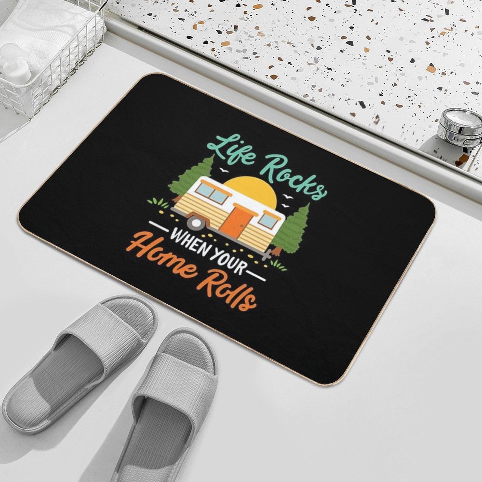 RV Camping RV Camper  Fade-Resistant Bath Mat
