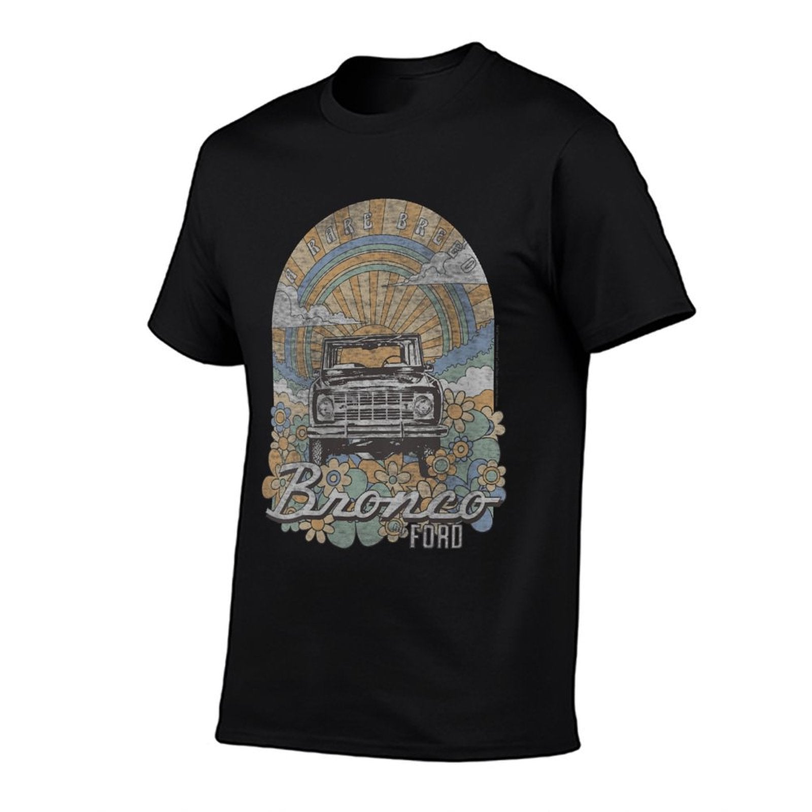 Womens Ford - Bronco A Rare Breed Retro Flowers And Sun  Odor-resistant T-Shirt