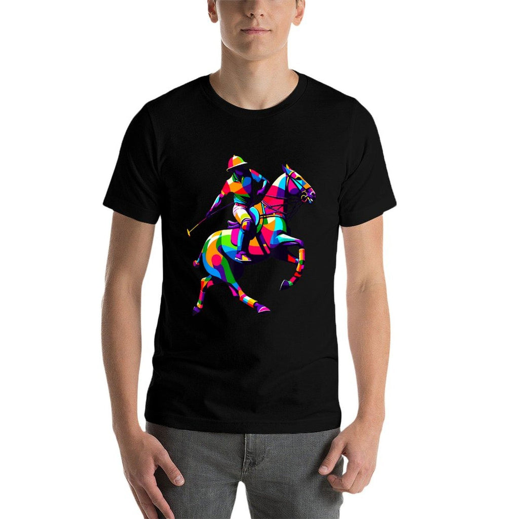 Pop Art Polo Horseback Riding Horses Equestrian Horse  Eco-friendly Material T-Shirt