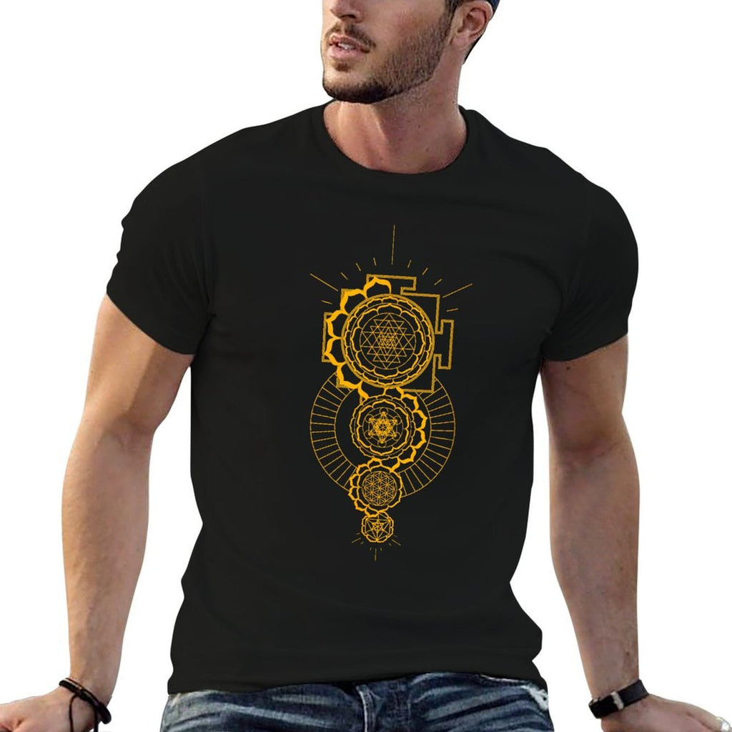 Sri Yantra Sacred Geometry Tattoo Design Mandala And Merkaba  Easy-care T-Shirt
