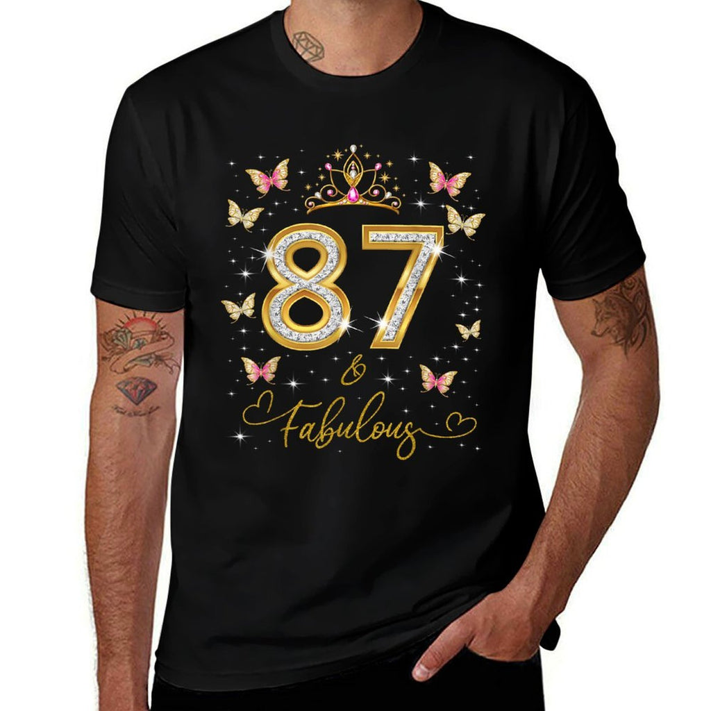 87 And Fabulous, 87 Years Old Women, 87th Birthday Queen  Summer-ready Fabric T-Shirt