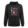 Girl Woman Stepping Into My 50th Birthday Like A Boss Happy Cotton-Polyester Blend Hoodie