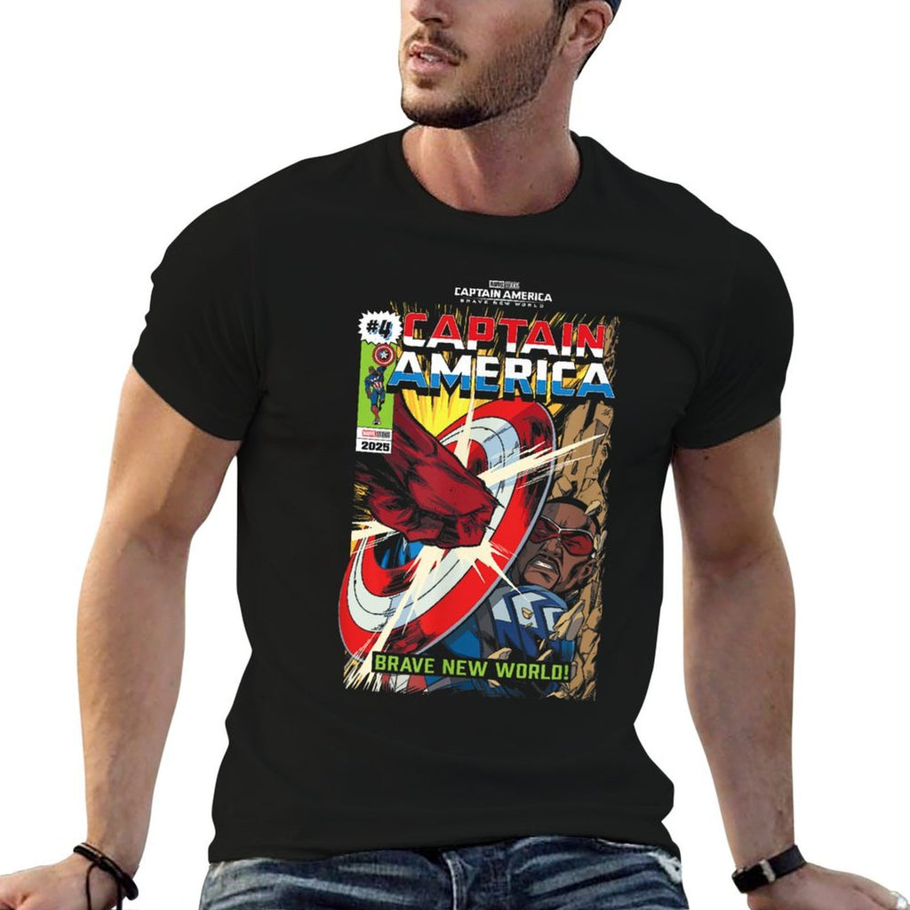 Captain America Brave New World - Comic  Rolled Sleeves T-Shirt