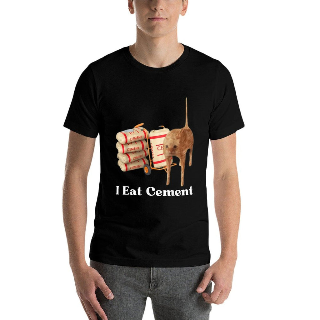 I Eat Cement Funny Cat Meme Internet Memes Funny Memes Gen-Z Comfortable T-Shirt