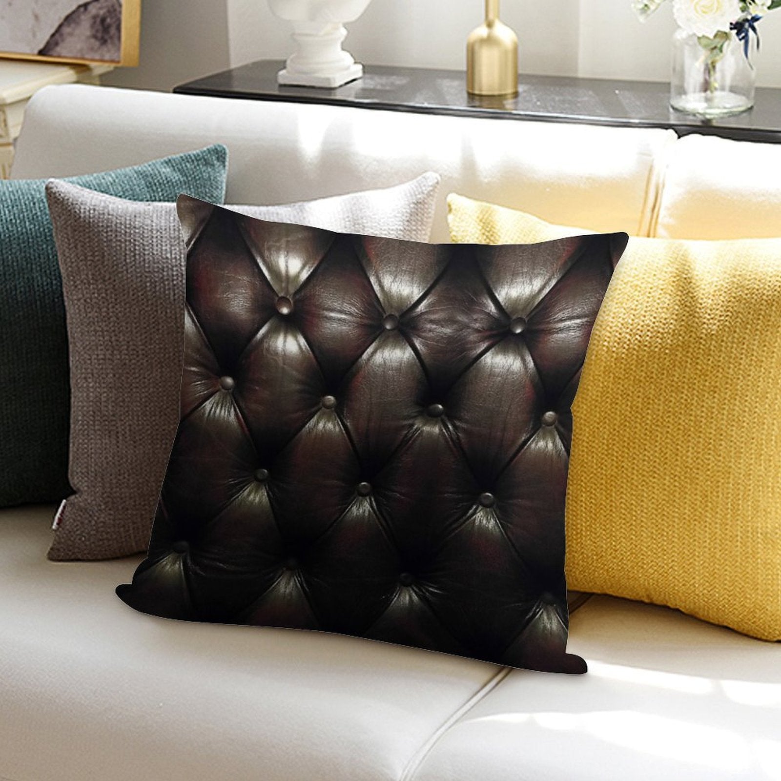Chesterfield Natural Soft Luxury Feel Throw Pillow