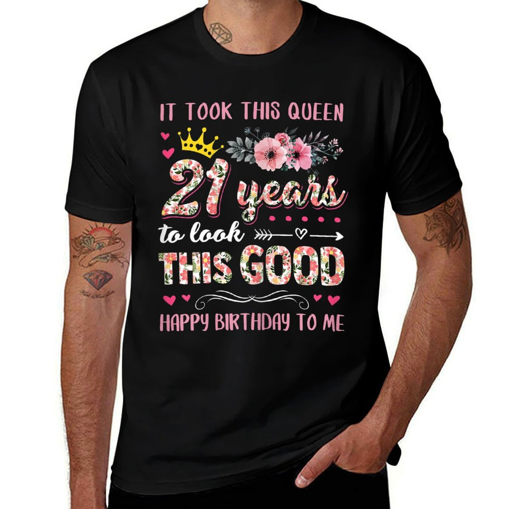 Womens It Took This Queen 21 Years To Look This Good 21st Birthday  Graphic-printed T-Shirt