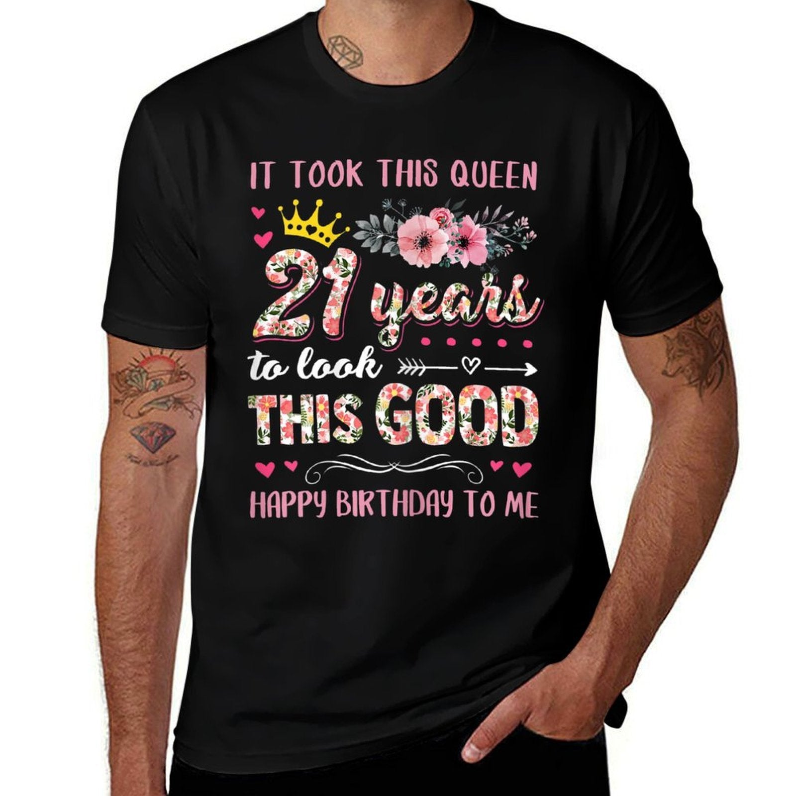 Womens It Took This Queen 21 Years To Look This Good 21st Birthday  Graphic-printed T-Shirt