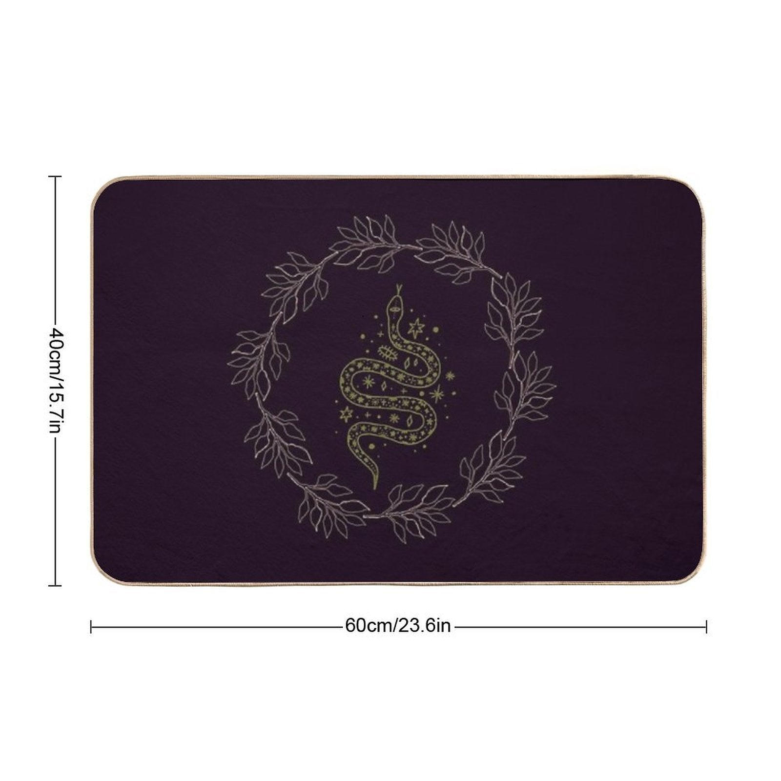 Green Witch Serpent And Wreath Durable Bath Mat