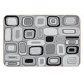 Black White Gray Mid Century Modern Geometric Print - Rectangles Squares  Anti-Trip Bath Mat