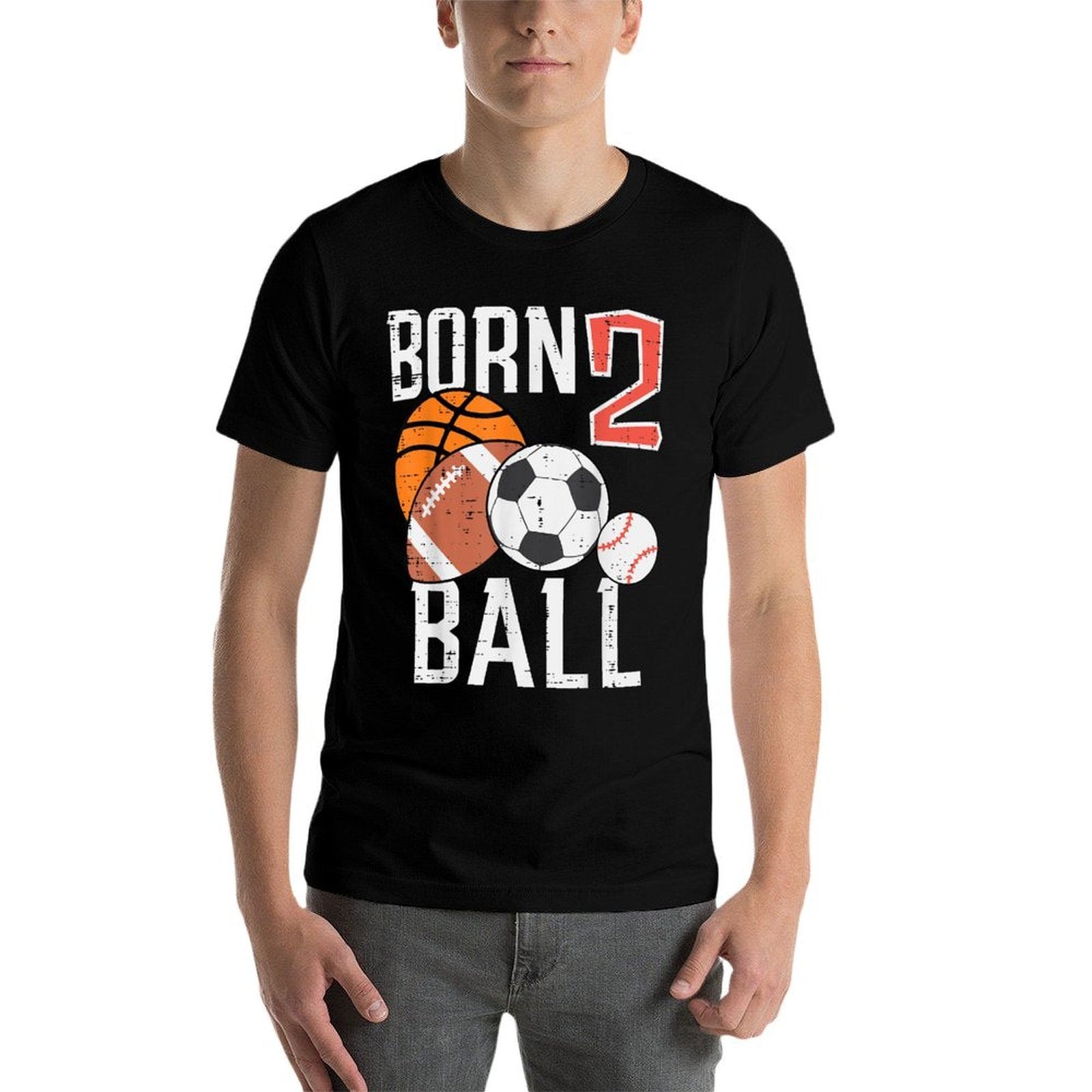 Born Basketball Football 2nd Birthday Toddler Boy Kid  Breathable T-Shirt
