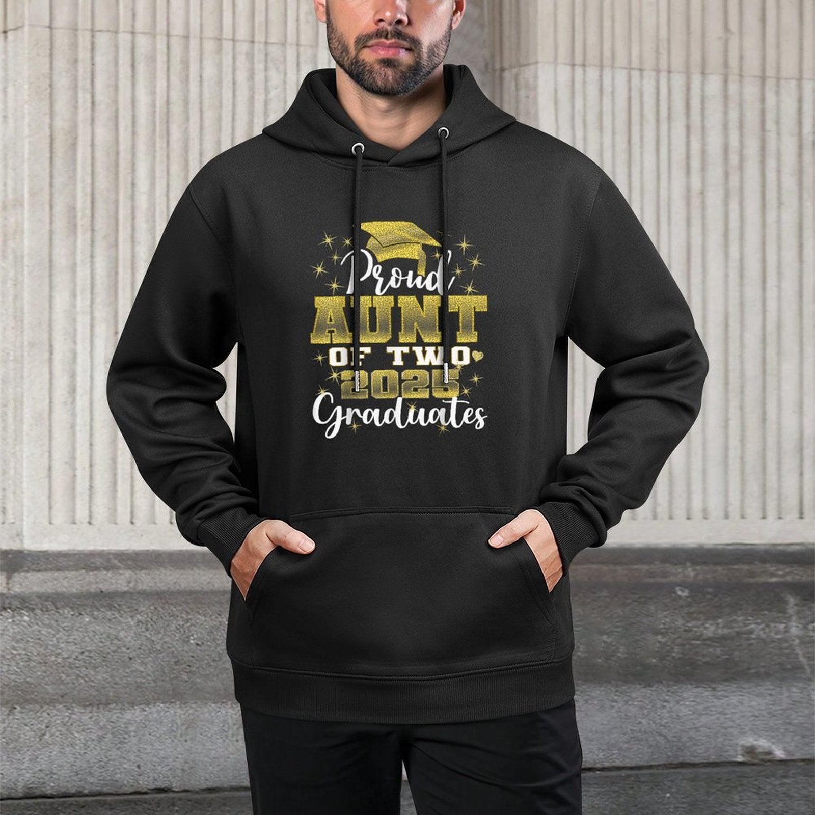 Proud Aunt of Two 2025 Graduates Graduation Family Versatile Streetwear Hoodie