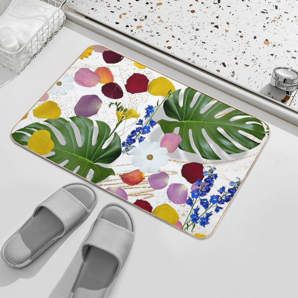 Tropical Romance (for Plant Lovers)  Slip-Resistant Bath Mat