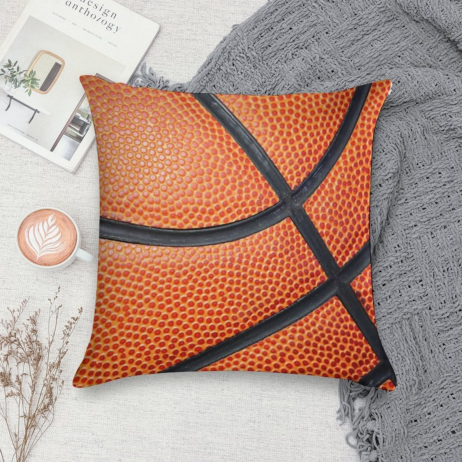 Basketball Throw Pillow Soft Multiple Sizes Throw Pillow