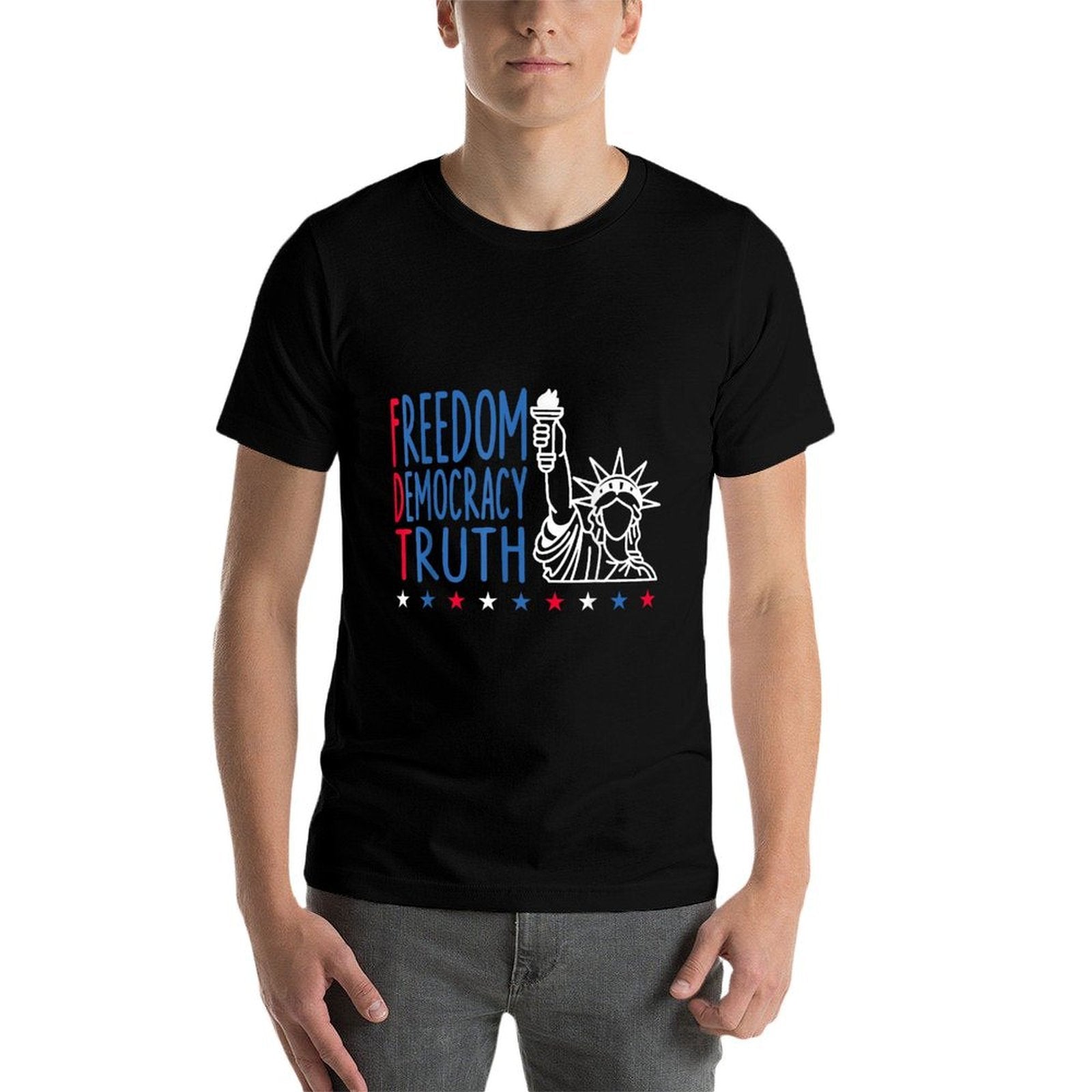 Freedom Democracy Truth Patriotic USA 4th July  Vintage-inspired T-Shirt