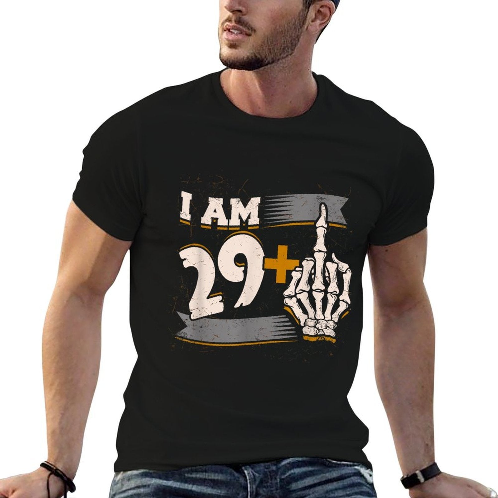 I Am 29 Plus Middle Finger Skeleton Bone 30th Birthday Comfortable T-Shirt