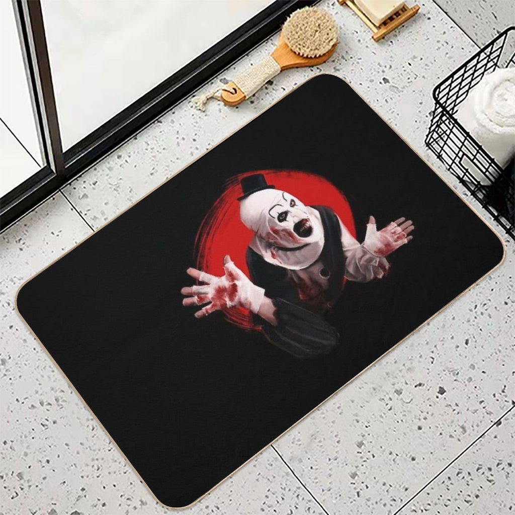 Art The Clown The Creepy Waving for You  Fade-Resistant Bath Mat