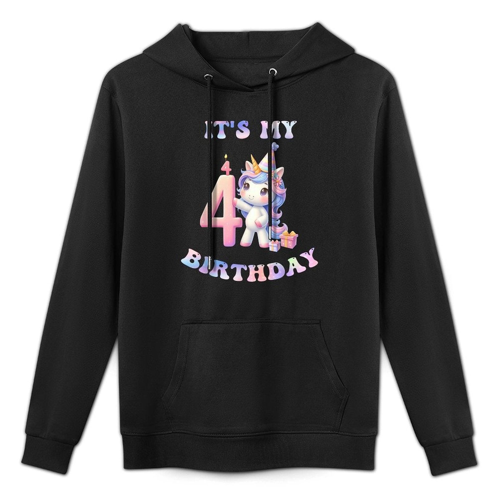 4 Year Old Unicorns Costume For 4th Birthday Girl Party Easy Care Hoodie