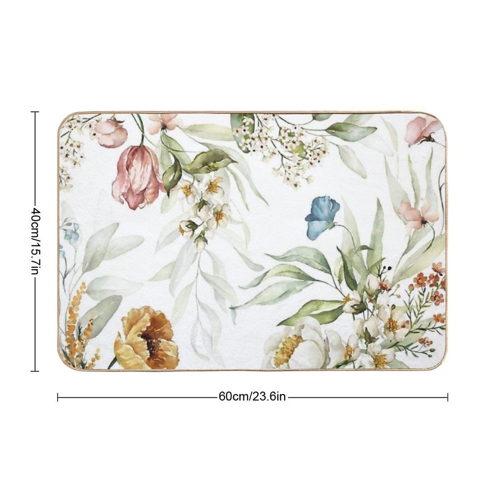 Floral Pattern  Pet-Safe Bath Mat