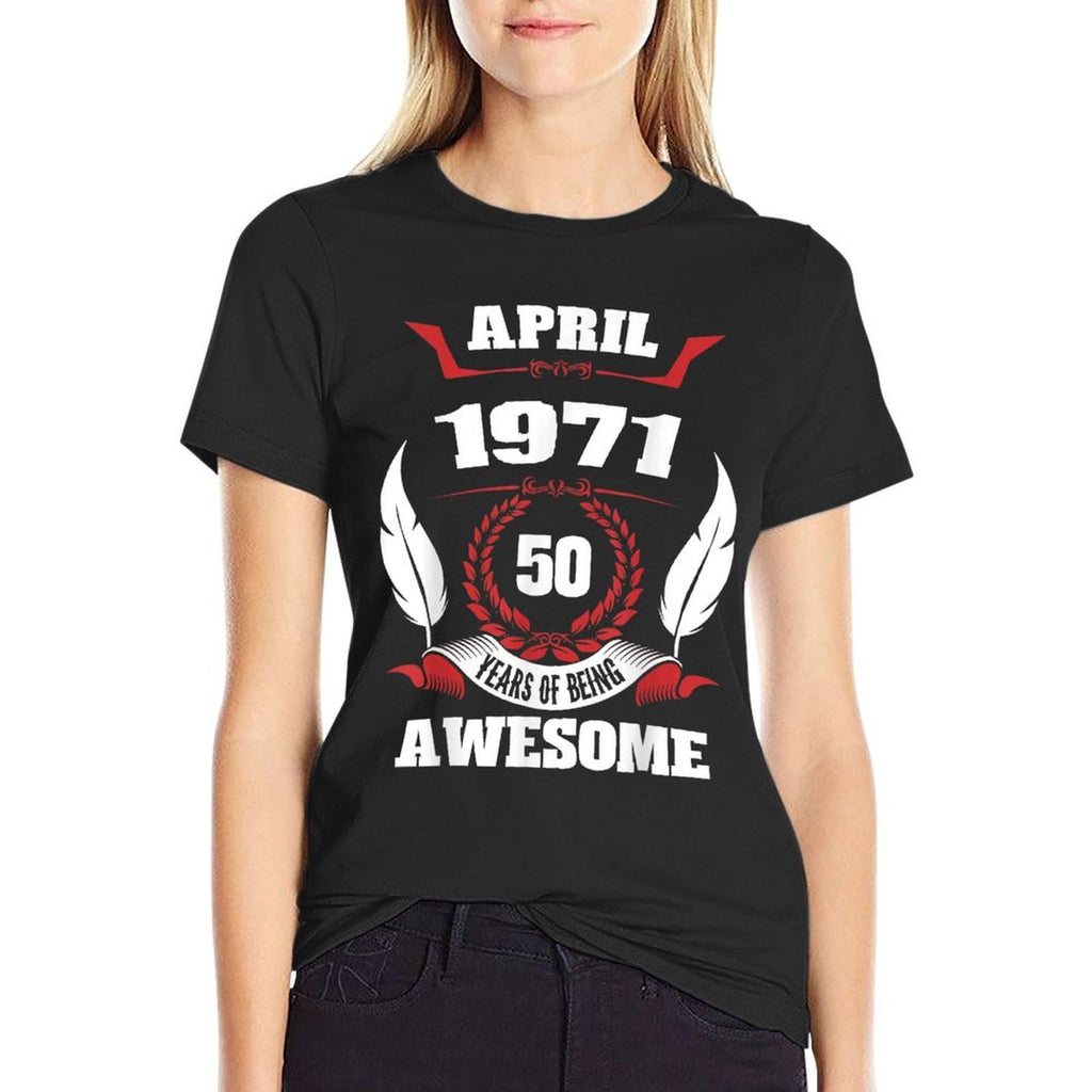 April 1971 50 Years Being Awesome 50th Birthday Celebration  Breathable T-Shirt