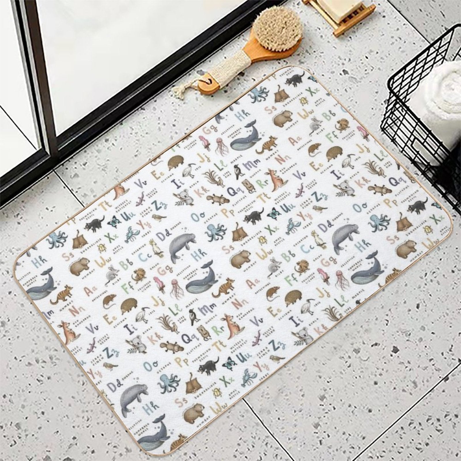 Australian Animals Alphabet Durable Bath Mat