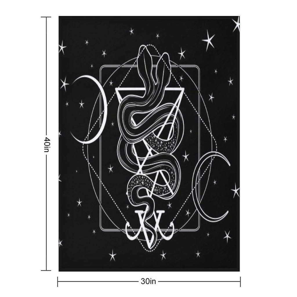 Two-headed Snake And The Sigil of Lucifer Multi-functional Throw Blanket