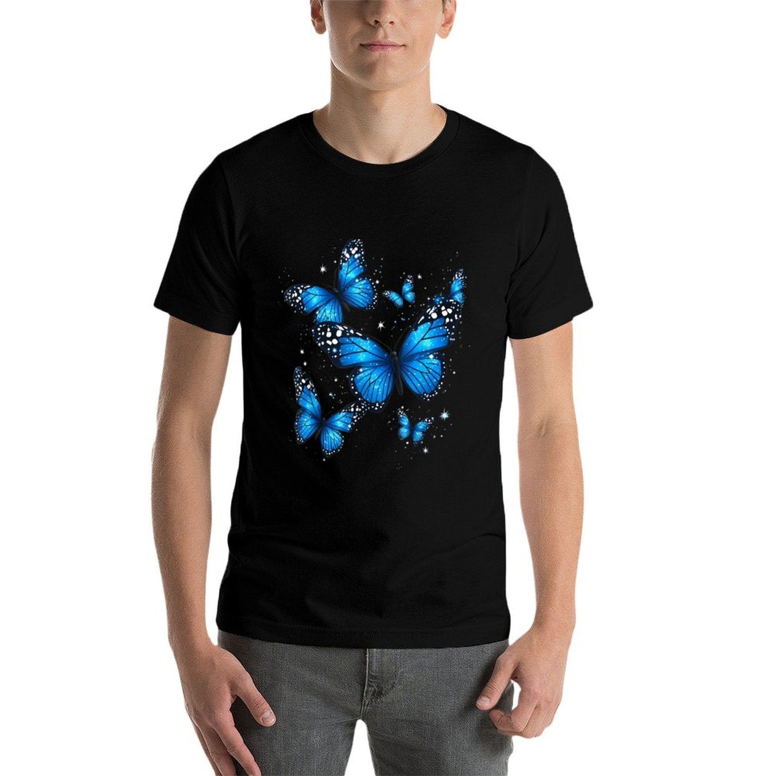 Blue Butterfly Art Garden Beautiful Butterflies  Summer-ready Fabric T-Shirt