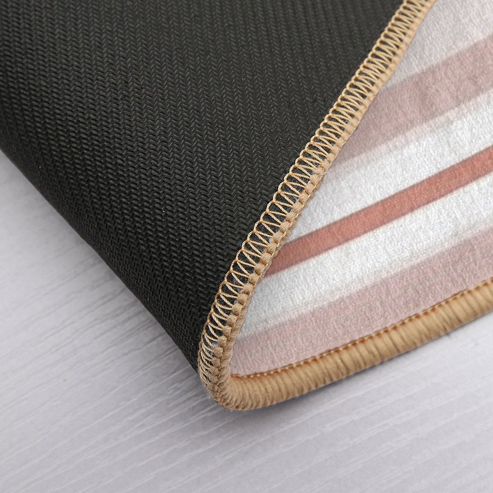 Line Art Neutral Peach  Absorbent Bath Mat