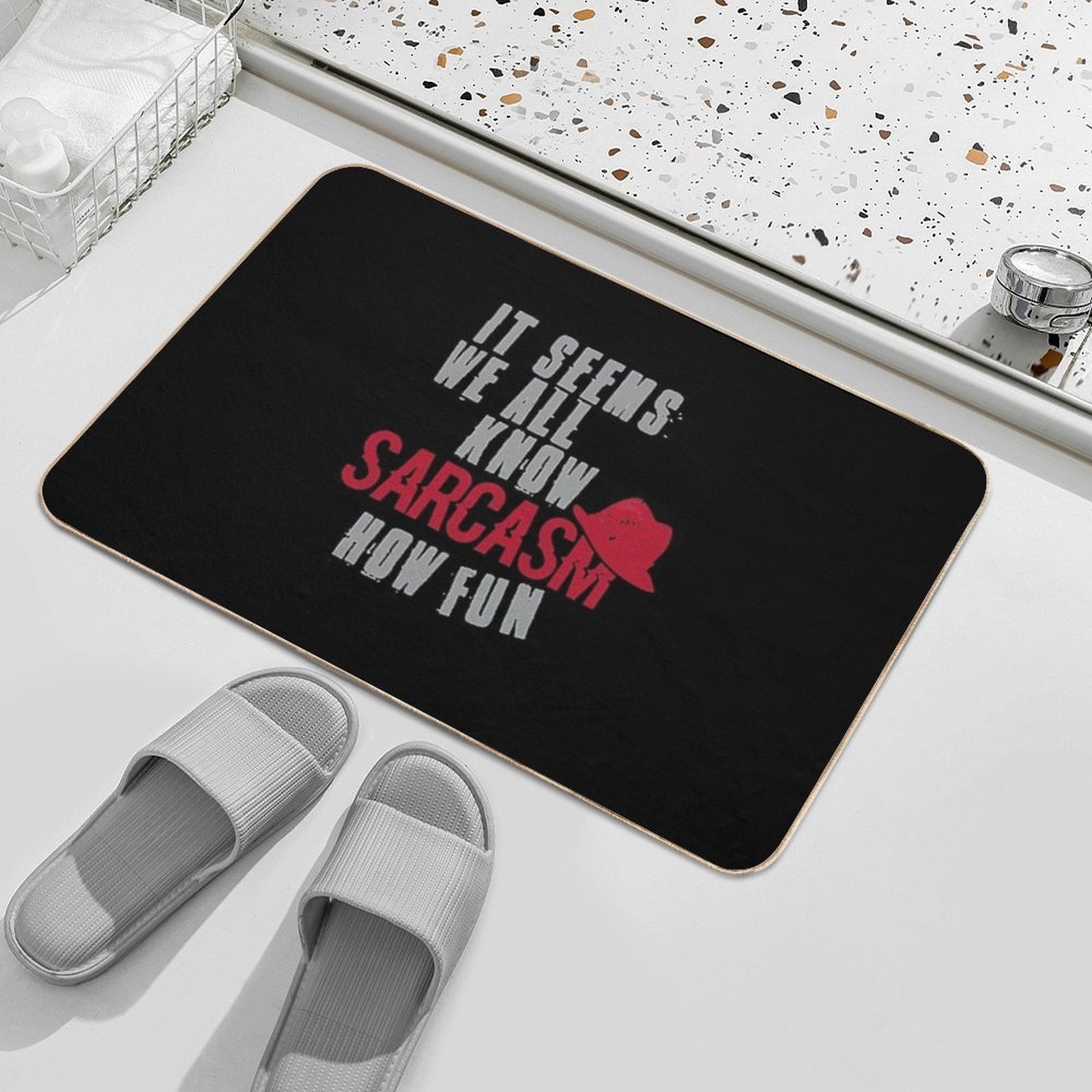Quote And Red Hat  Easy Maintenance Bath Mat