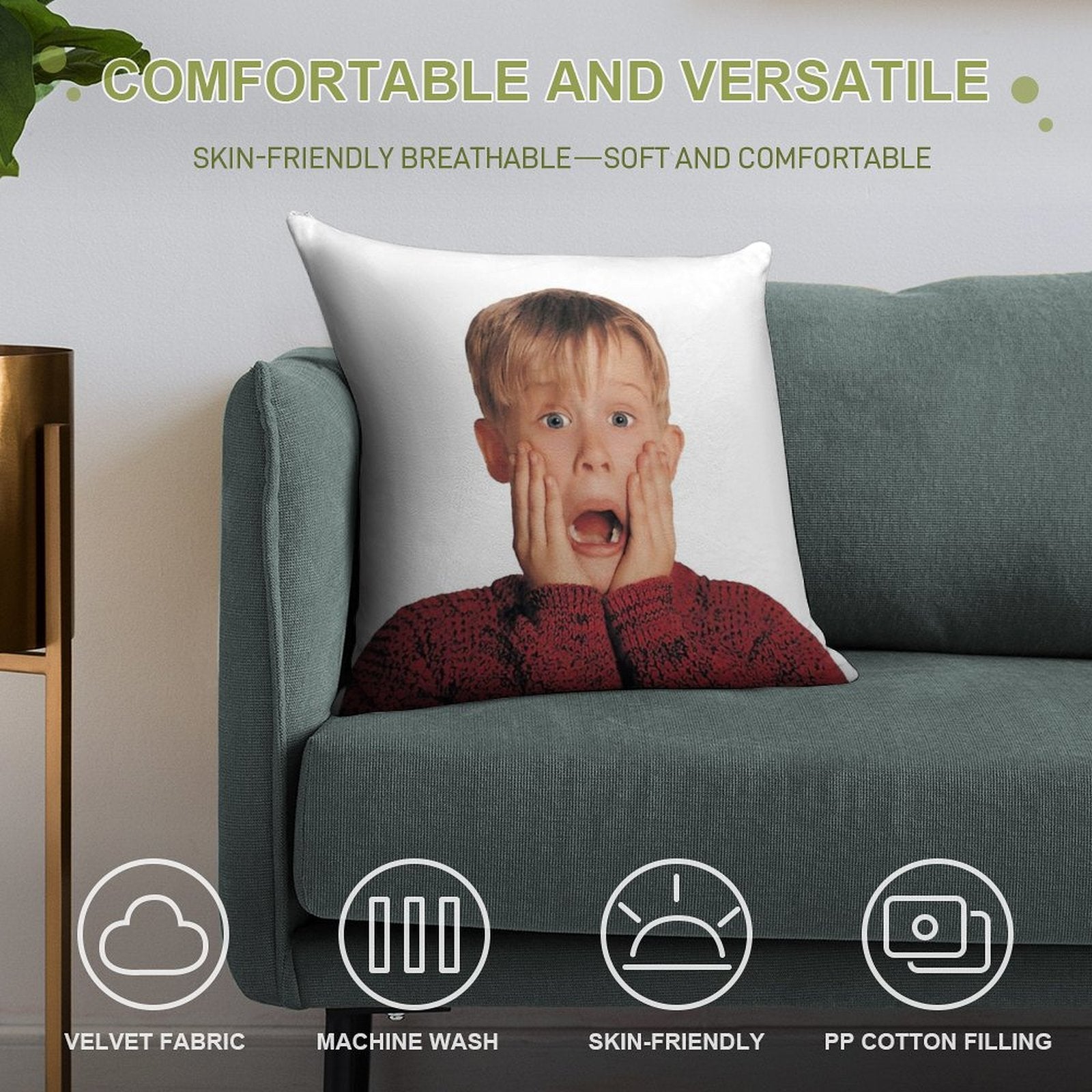 Home Alone Soft Durable Construction Throw Pillow