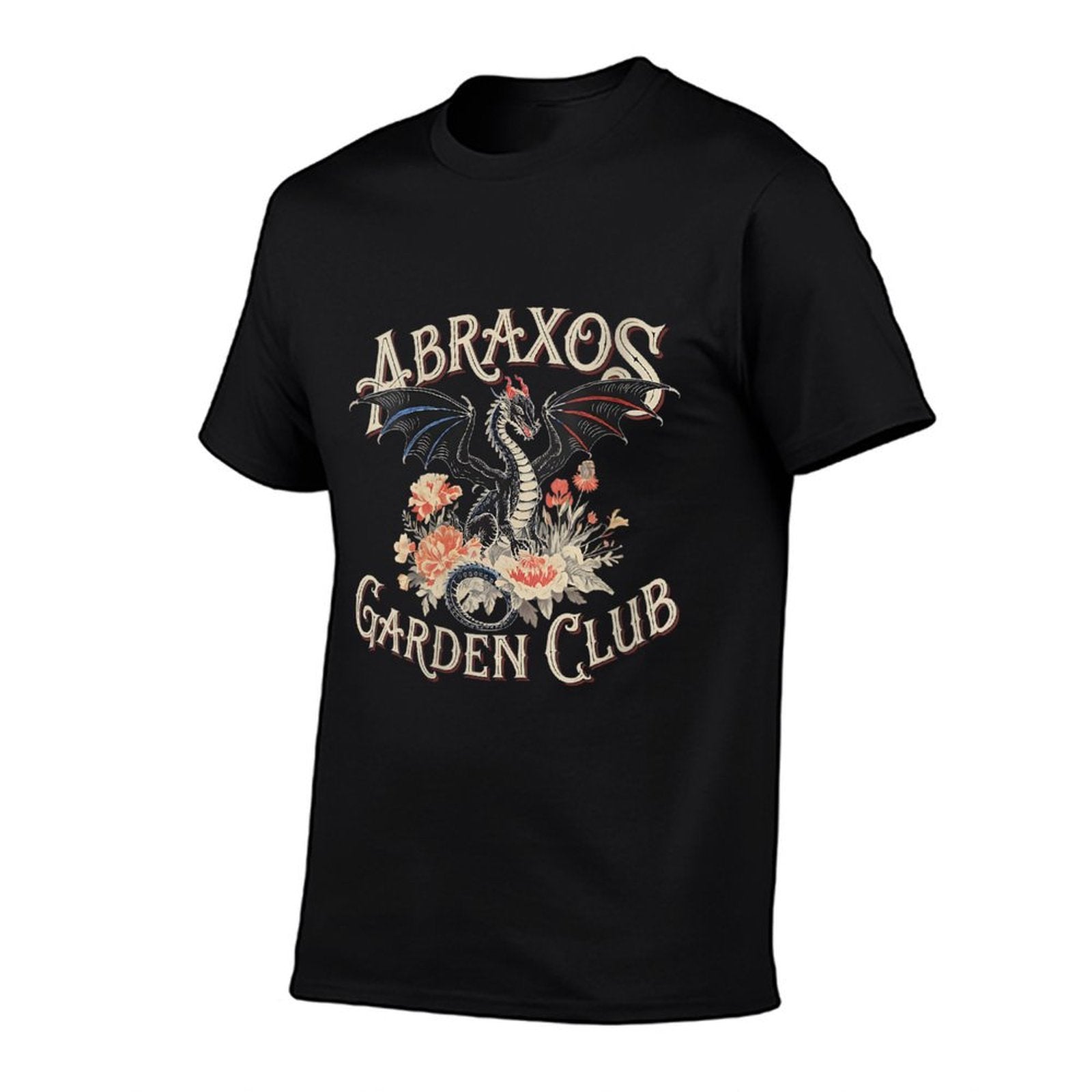 Womens Abraxos Garden Club Dragon Vintage Fantasy Floral Design  Moisture-wicking T-Shirt