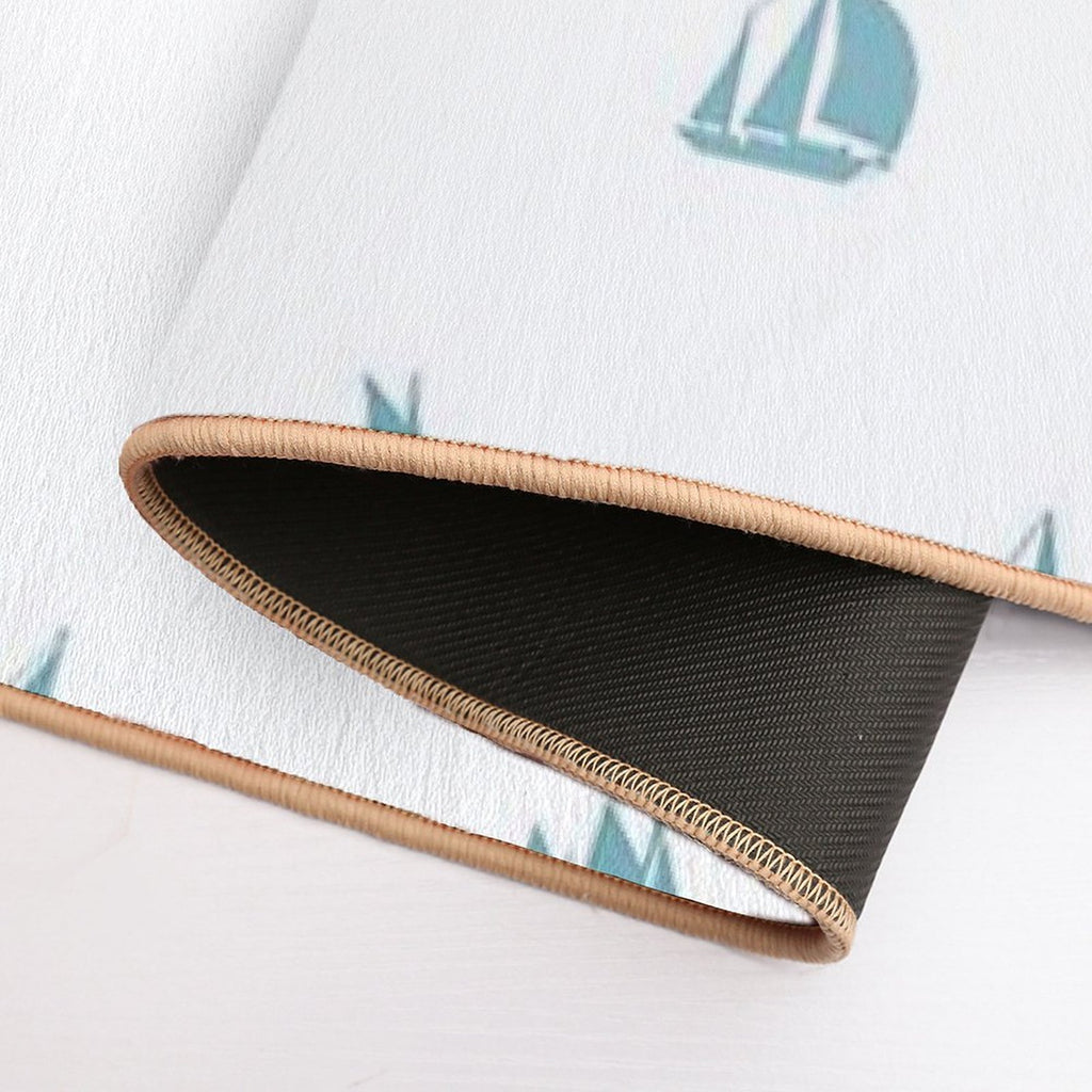 Sail Boats Drifting Away Print  Non-Slip Bath Mat