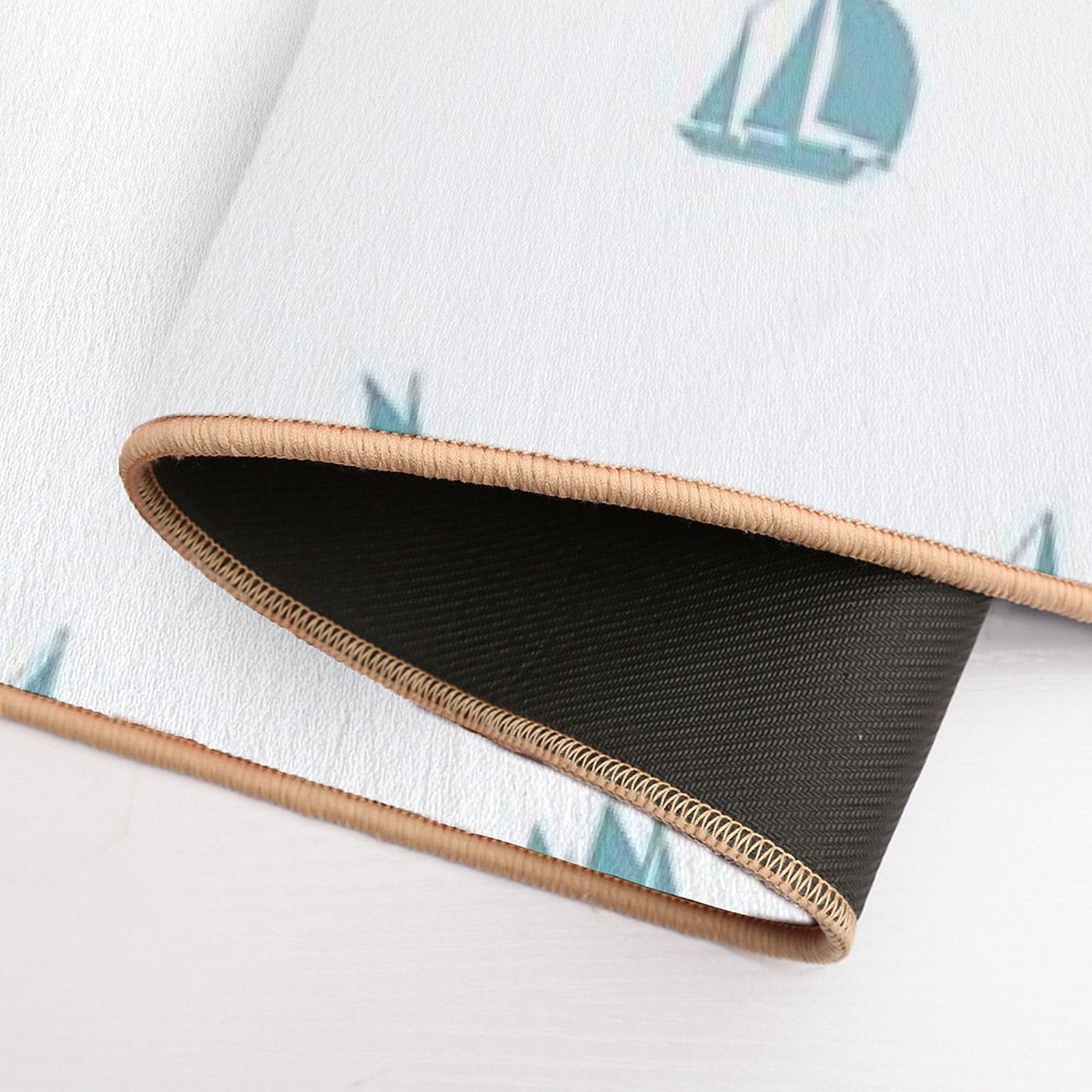 Sail Boats Drifting Away Print  Non-Slip Bath Mat