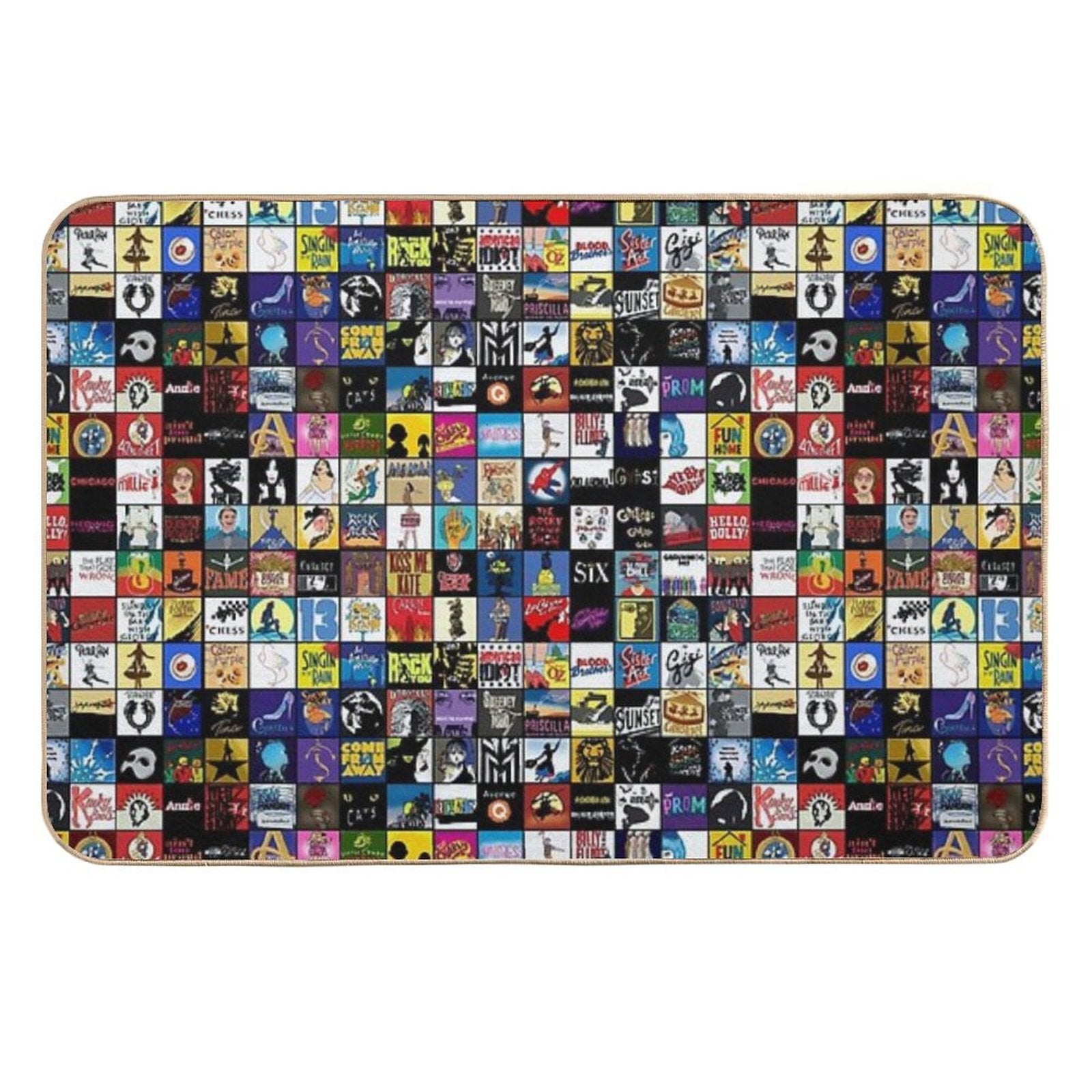 Broadway Musical Theatre Logos - Hand Drawn  Repositionable Bath Mat