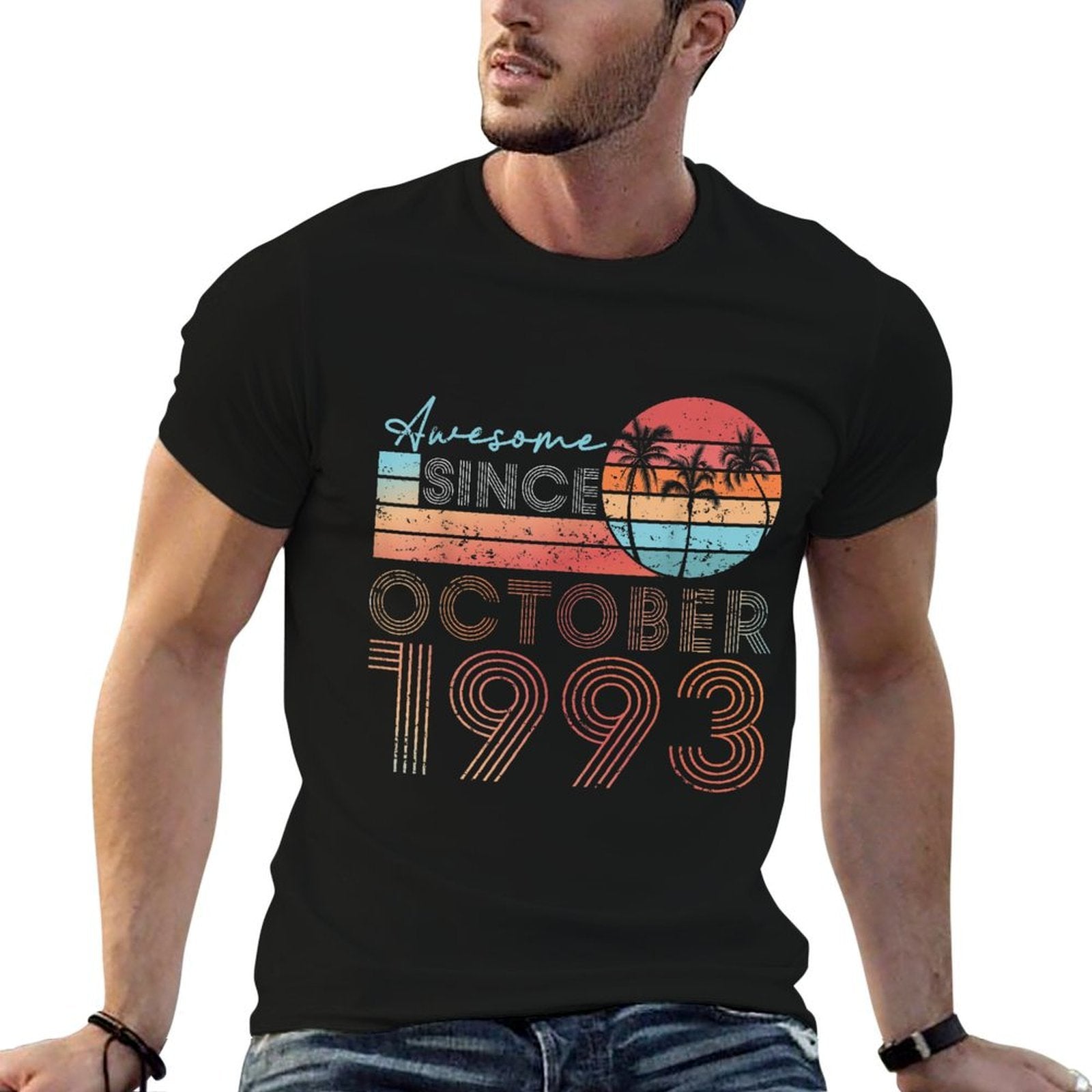 Retro October Vintage Awesome 1993 30th Birthday Gifts  Summer-ready Fabric T-Shirt