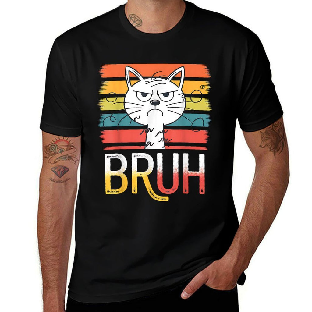 Cat Bruh Funny Cat Meme Graphic Men Women Kids  Affordable Price T-Shirt