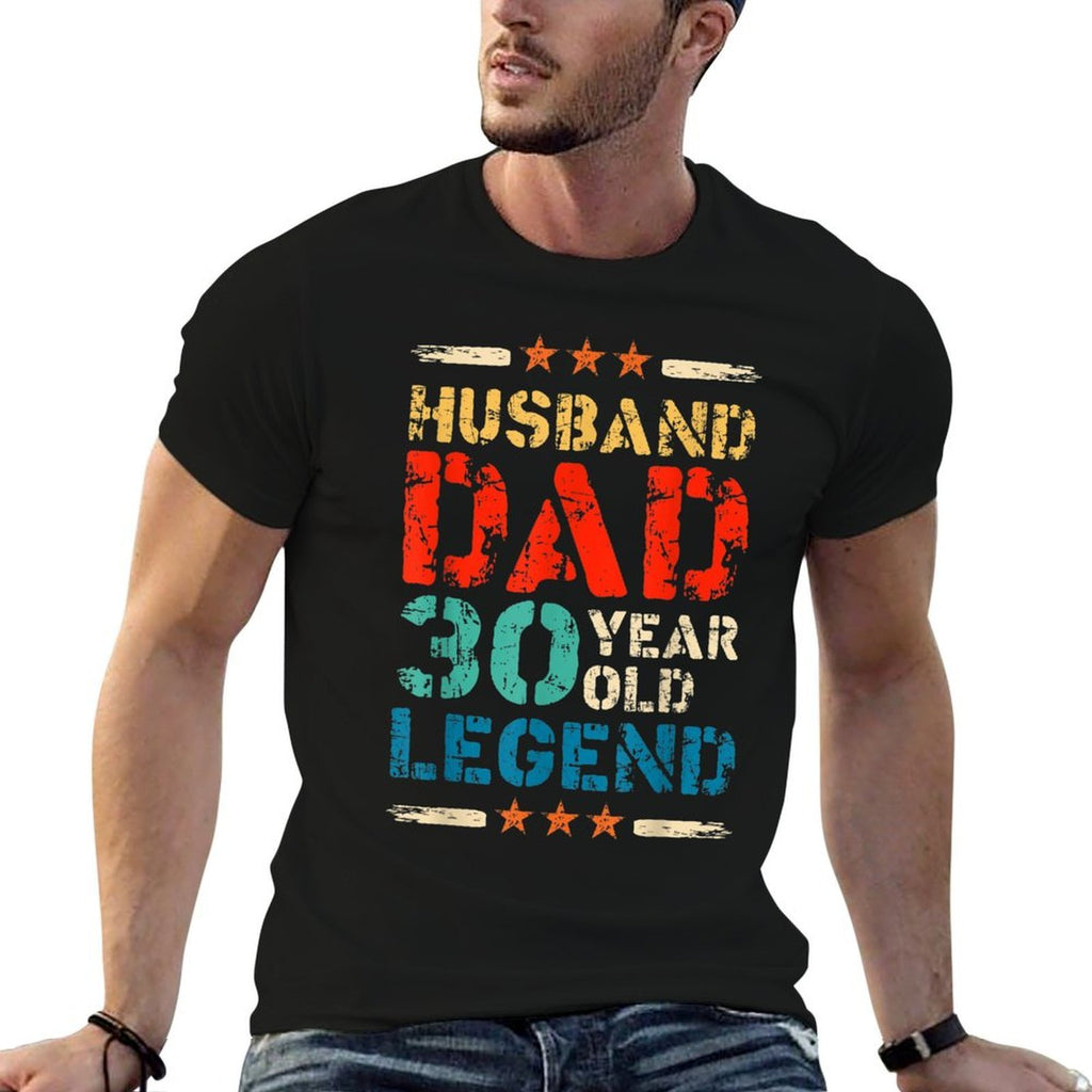 Husband Dad 30 Year Old Legend 30th Birthday Squad  Summer-ready Fabric T-Shirt