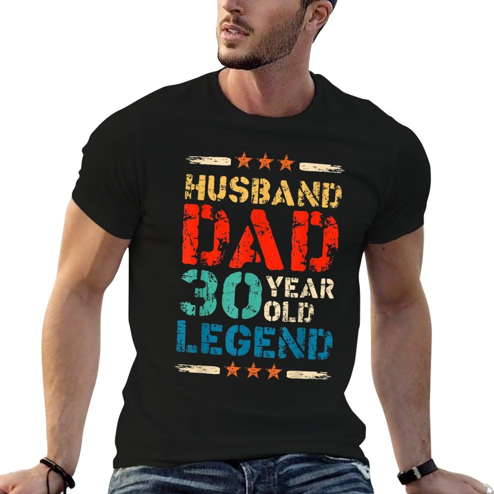 Husband Dad 30 Year Old Legend 30th Birthday Squad  Summer-ready Fabric T-Shirt