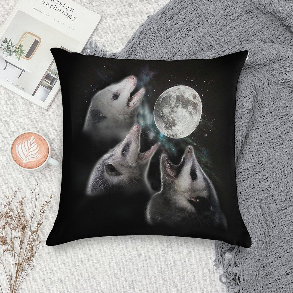 3 Opossum Moon Soft Fade-Resistant Throw Pillow