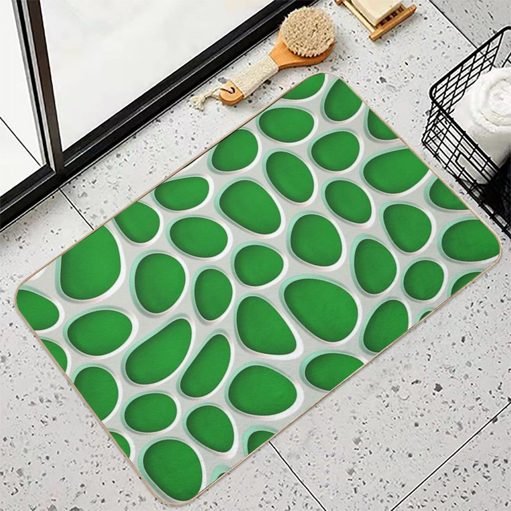 Cluster of Holes on Green  Odorless Bath Mat
