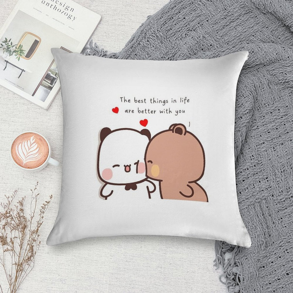 The Best Things In Life Are Better With You Bubu And Dudu 2023 Soft Skin-Friendly Throw Pillow
