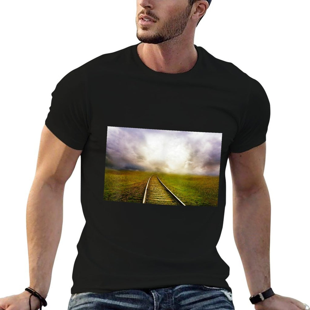 Railroad Landscape  Soft T-Shirt