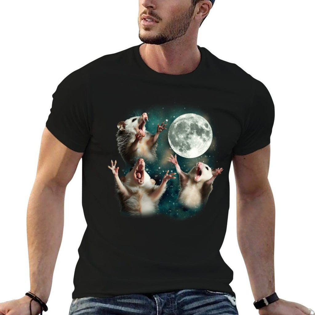 Three Possum Moon  3 Opossum Funny Weird Cursed Meme  Quick-drying T-Shirt