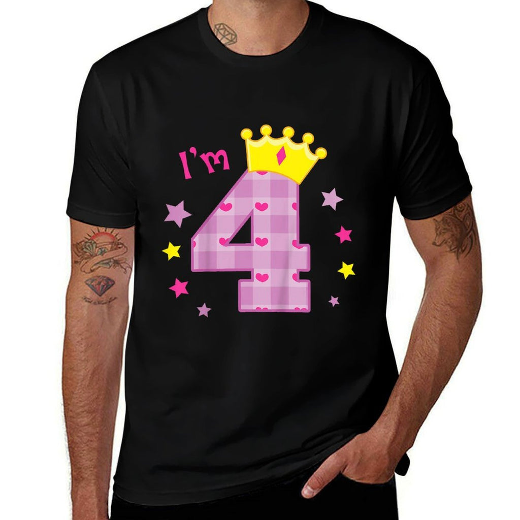 Kids I'm 4 Birthday Four Year Old Gift for Girls Comfortable T-Shirt